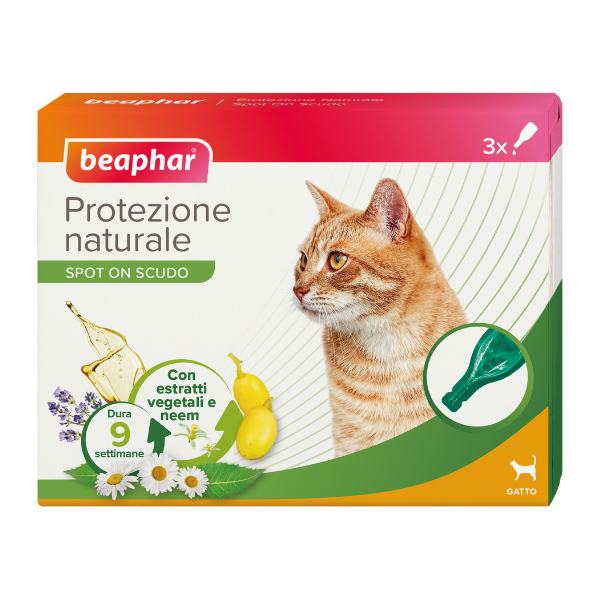 Beaphar Protezione Naturale Spot On - 3 pipette da 1 ml per gatti - An