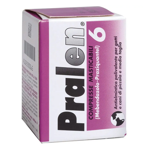 Pralen antiparassitario vermifugo compresse per via orale Teknofarma - 1 confezione da 6 compresse - SPEDIZIONE GRATIS DA 39€ - Integratori per cani