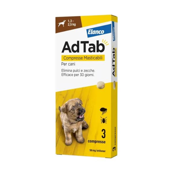 AdTab Elanco: Compresse Masticabili Antiparassitarie per Cani (fino a 2,5 kg)