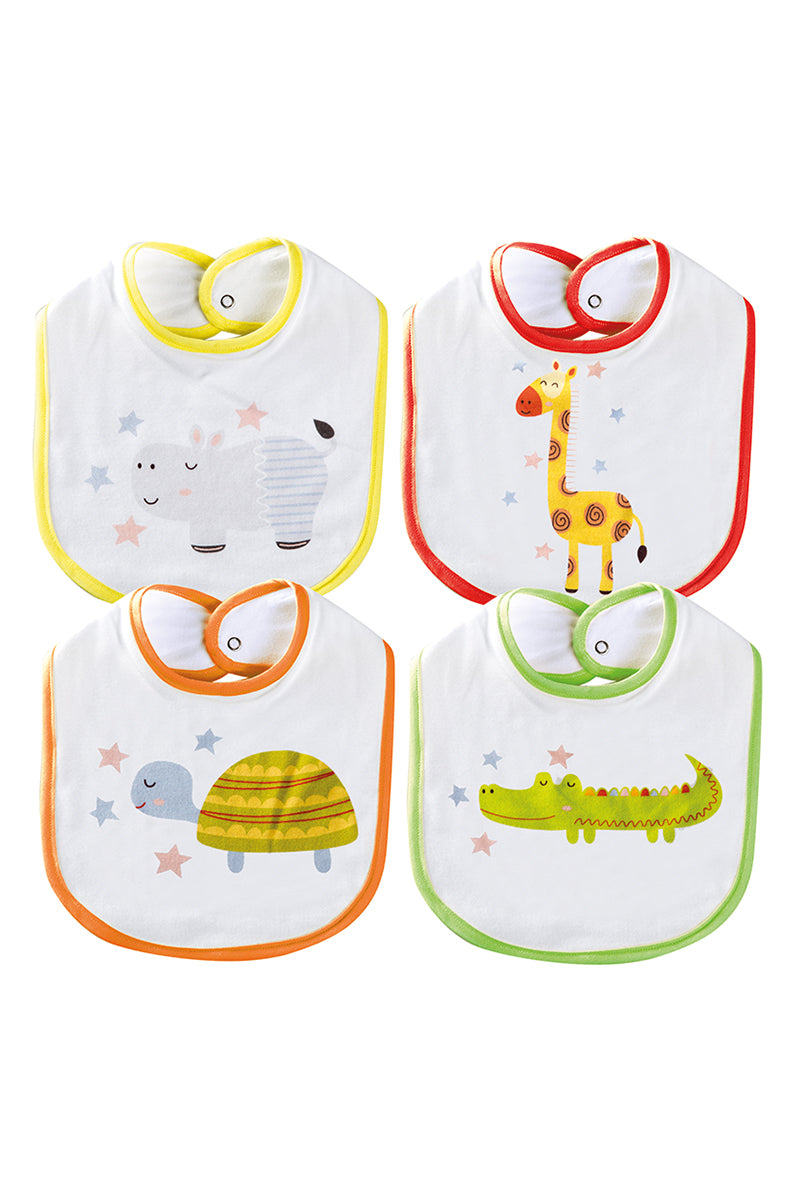 Bavetta in cotone con stampa animaletti jungle