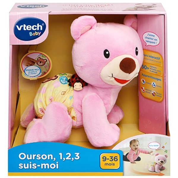 Fluffy Toy Vtech Baby Bear, 1,2,3 Follow Me Musical Pink