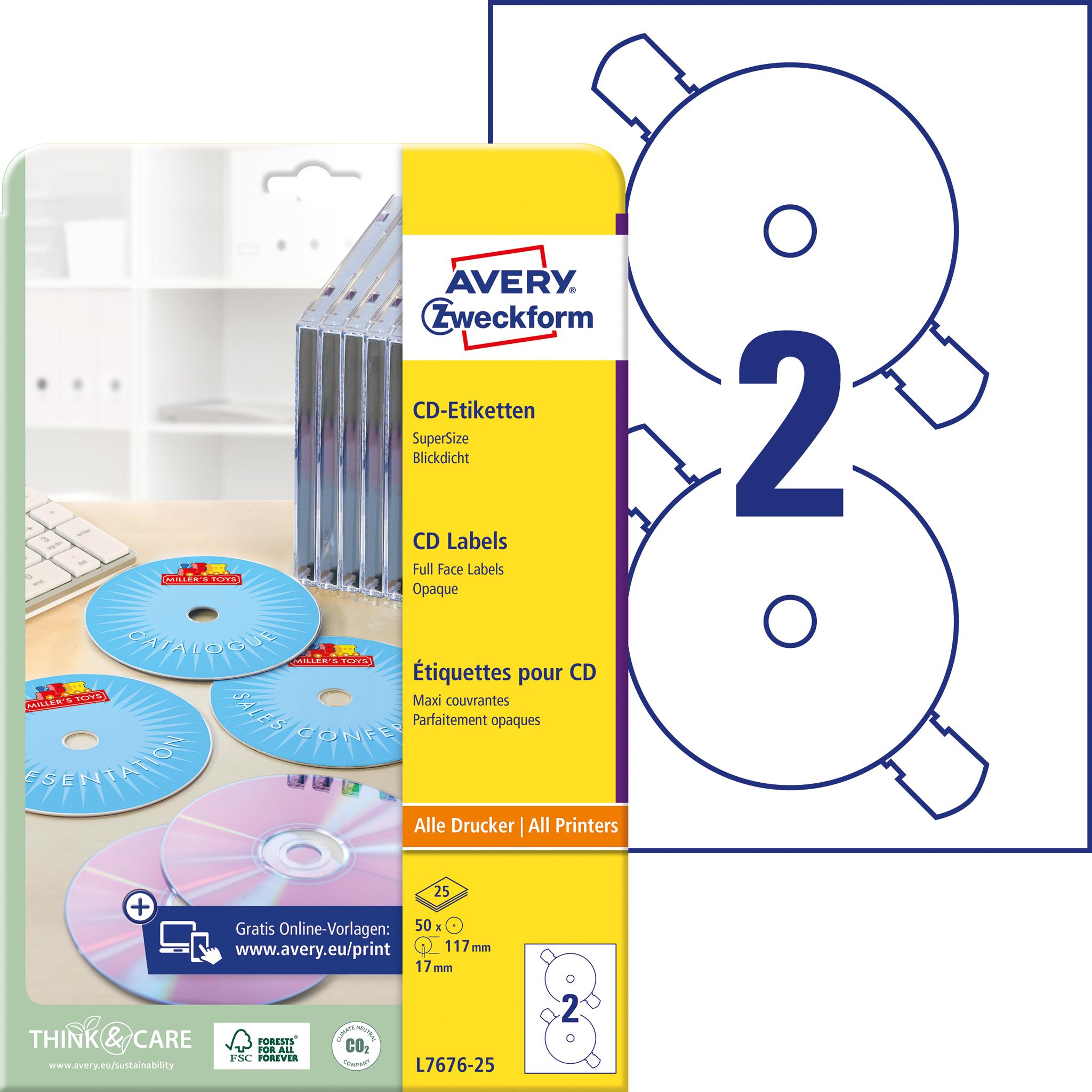 Avery: Etichette CD SuperSize - Crea i Tuoi CD Personalizzati