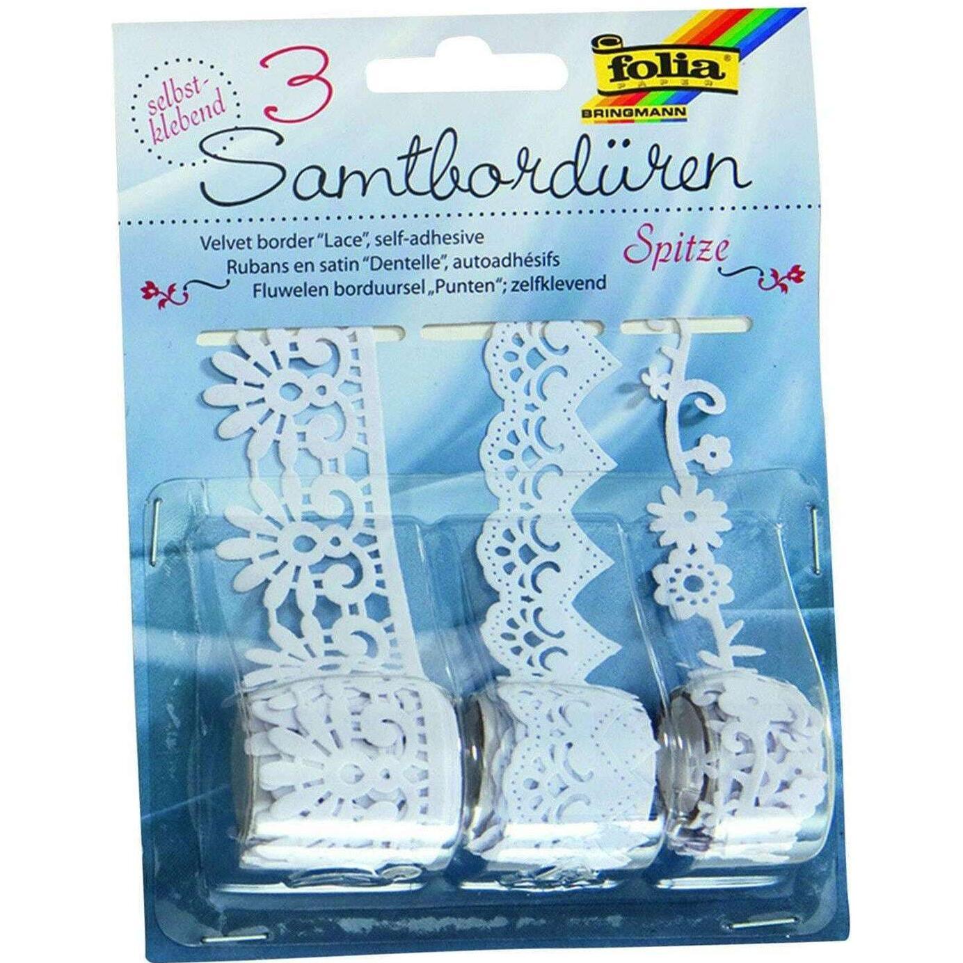 Folia: Bordure in Velluto con Pizzo - Set da 3