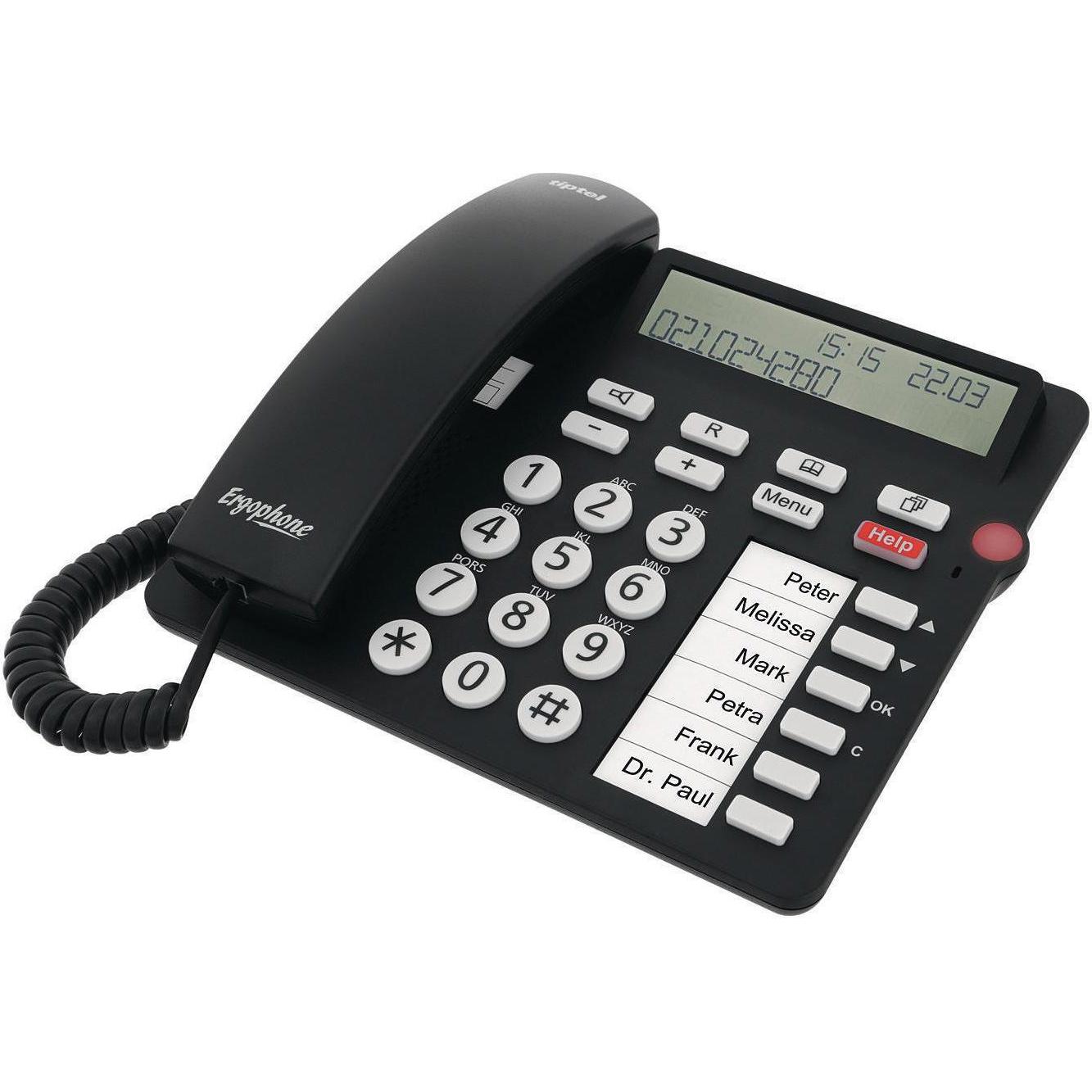 Tiptel Ergofono 1300, Telefono, Nero