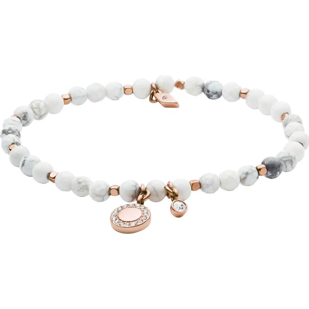 Fossil Ja6934791: Bracciale in Acciaio Inossidabile (16.50 cm) con Howlite