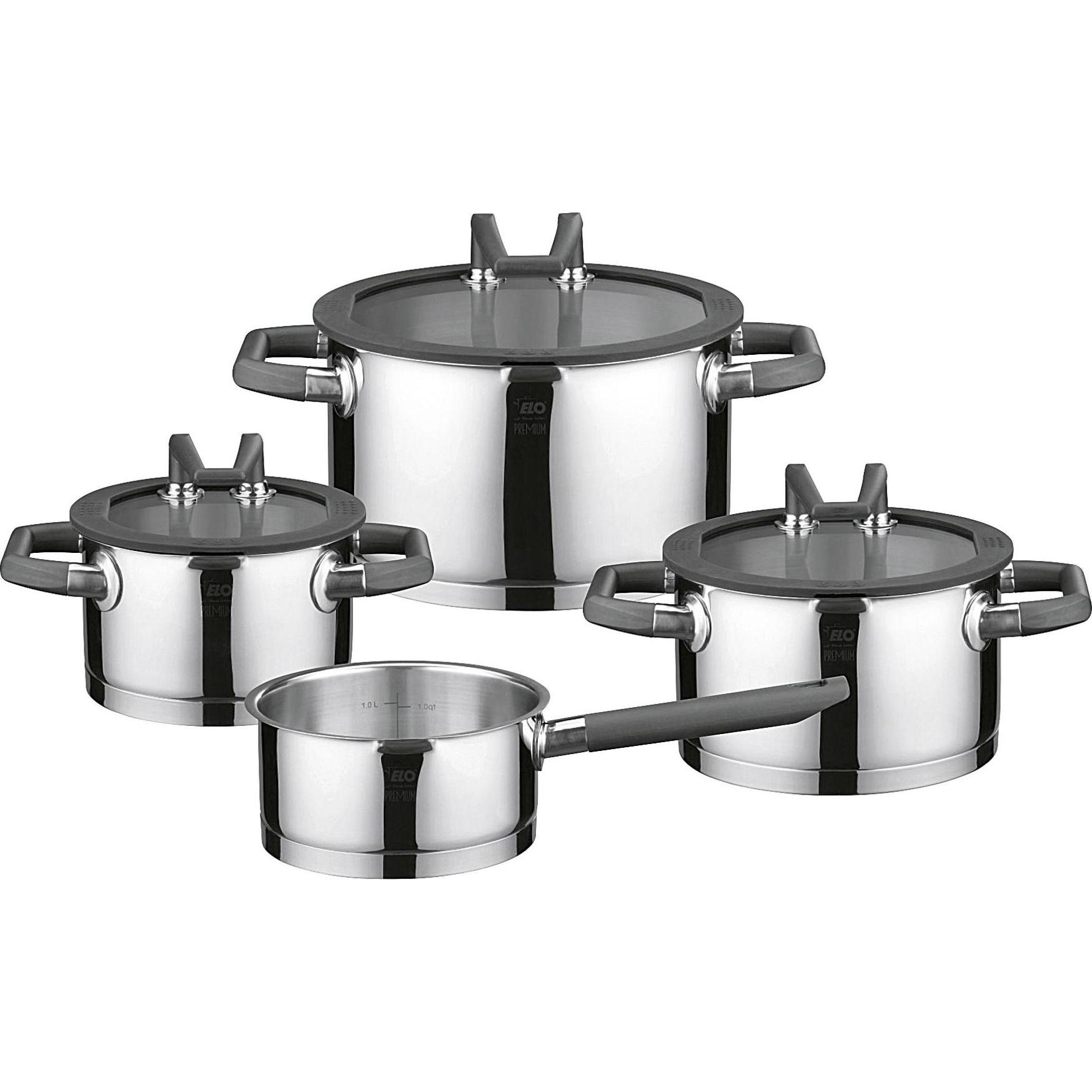 ELO Set di Perle Nere: Padella e Pentola in Argento