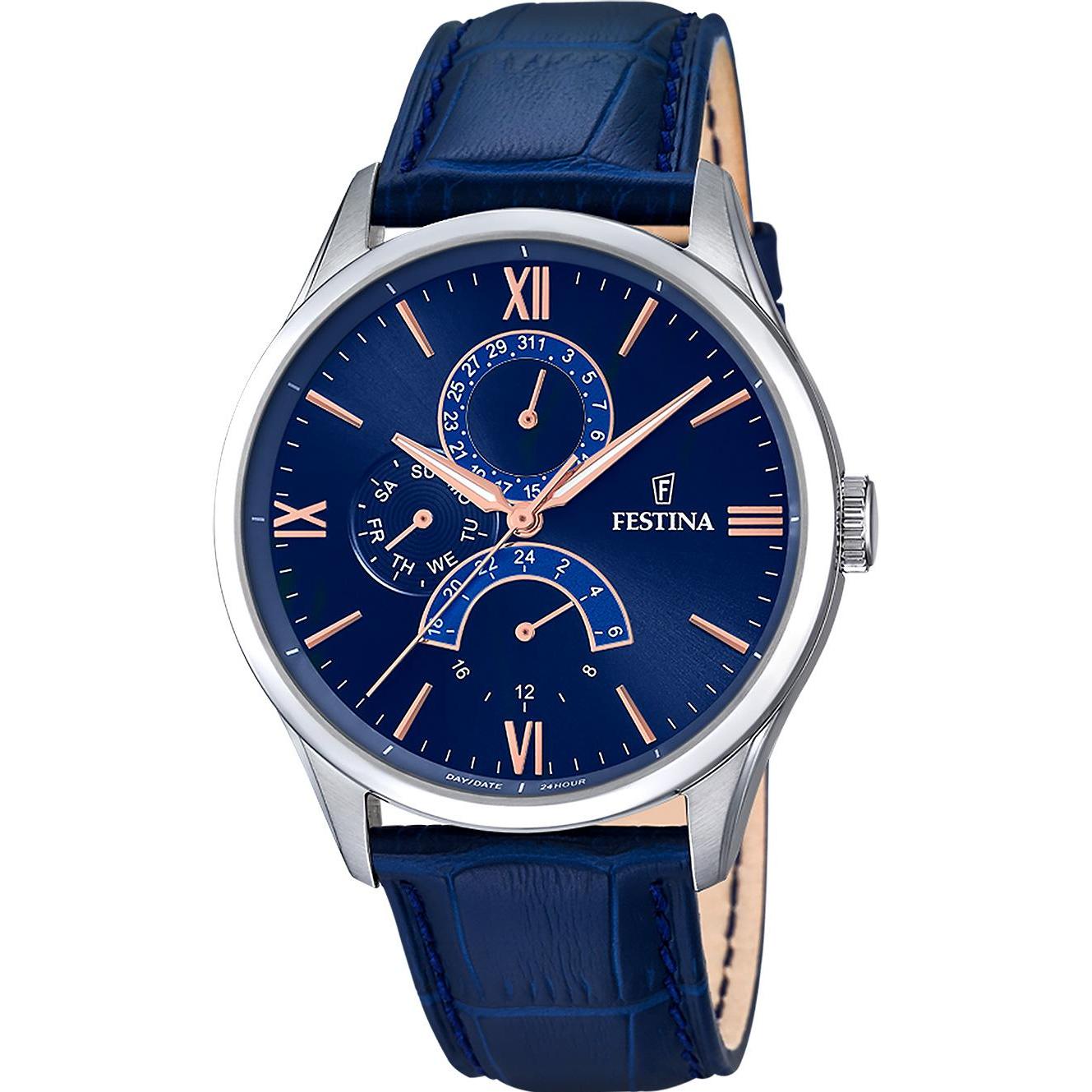 Festina F16823/3: Elegante Orologio da Polso Blu con Cassa di Acciaio