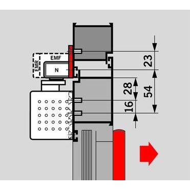 Dormakaba: Piastra di Montaggio G-EMR per Guide Scorrevoli (Porta Camera, Ingresso, Legno, Finestra, Interno)