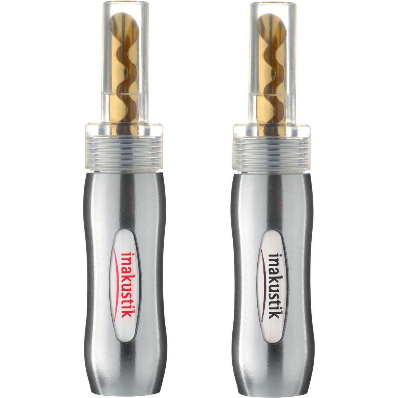 Inakustik Excellence BFA Banana, set di 4, rodio (4.4mm (Bantam)), Cavo audio