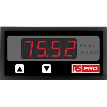 RS PRO, Amperometro Digitale 3-Fase, Misuratore Energia 40-300V AC/DC