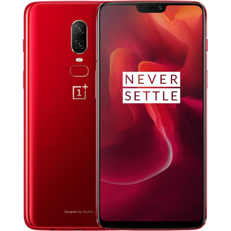 OnePlus 6 (128 GB, Ambra Rosso, 6.28", Doppia SIM, 4G), Smartphone, Rosso