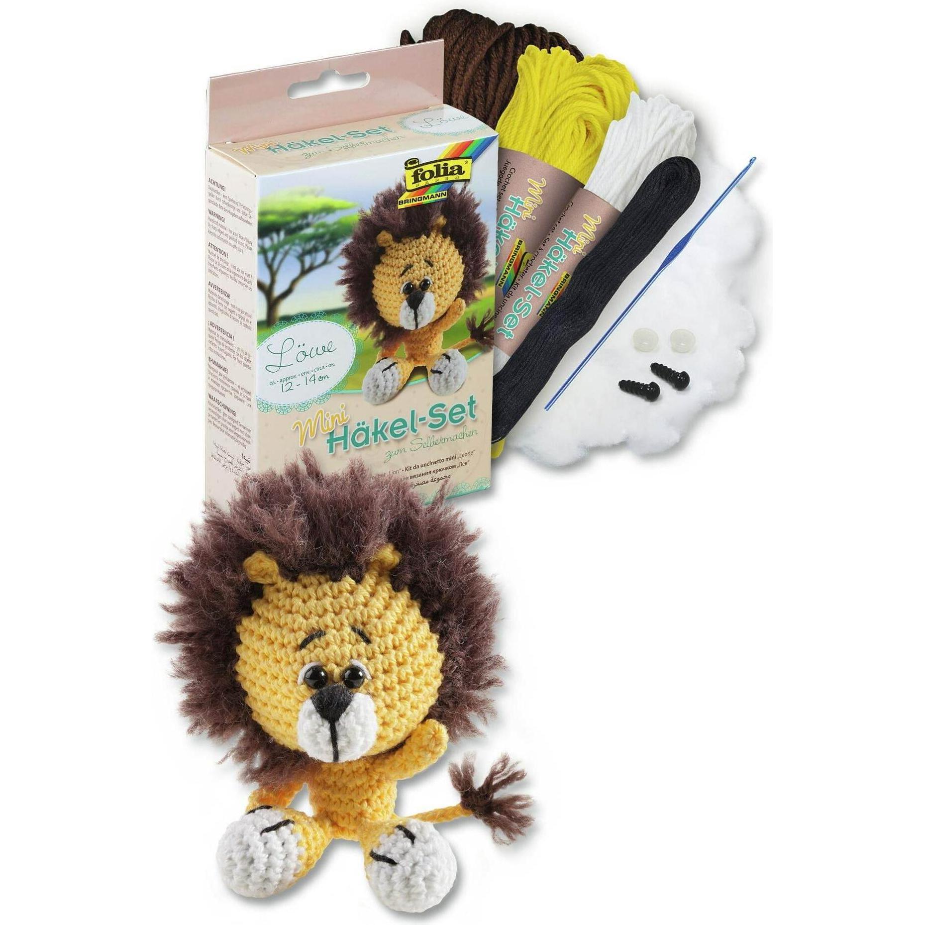 Folia Mini Uncinetto Set Leone: Kit Creativo Giallo