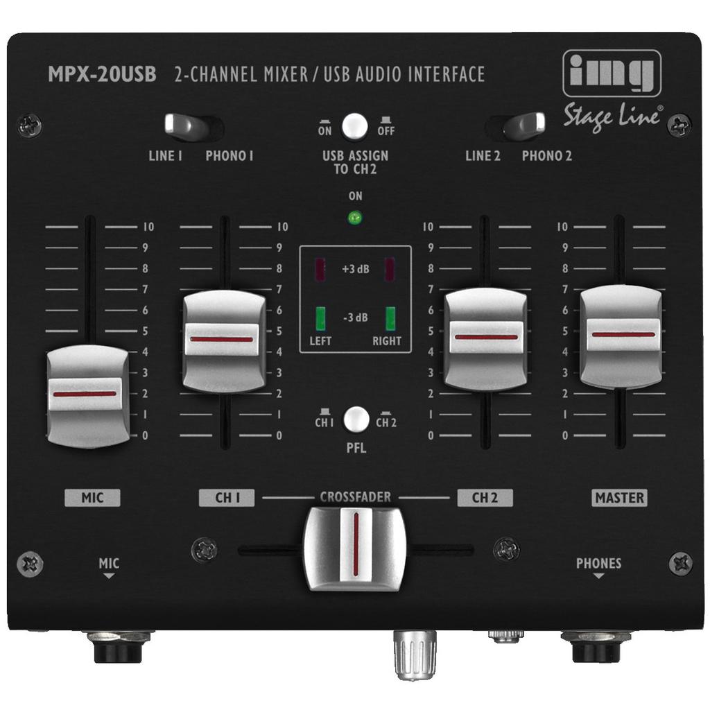 Img Stage Line Mpx-20usb (Mixer battaglia), Mixer audio, Nero, Blu