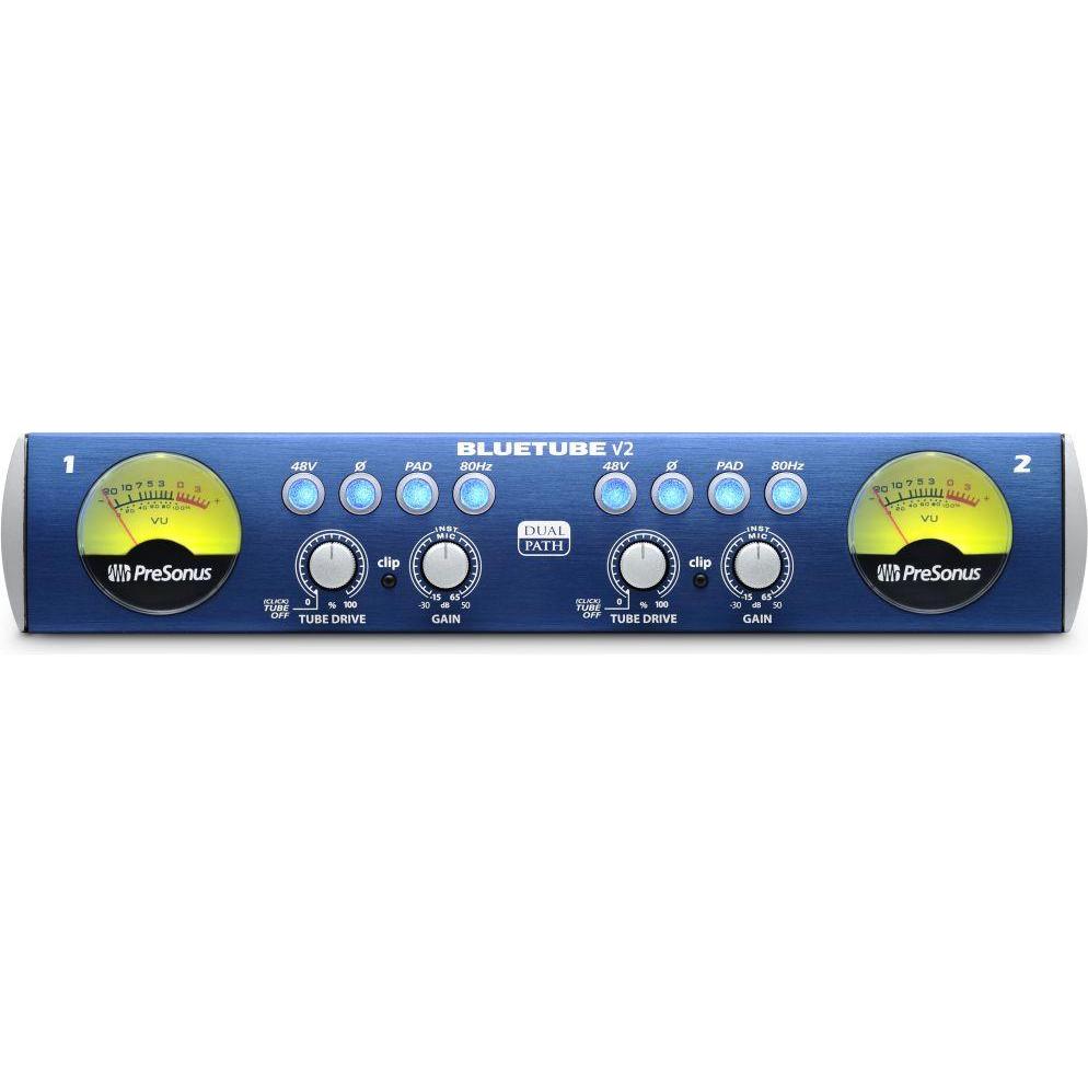 PreSonus Blue Tube DP V2 Preamplificatore microfonico valvolare a doppio canale (Preamplificatori), Effetti Audio, Blu, Grigio