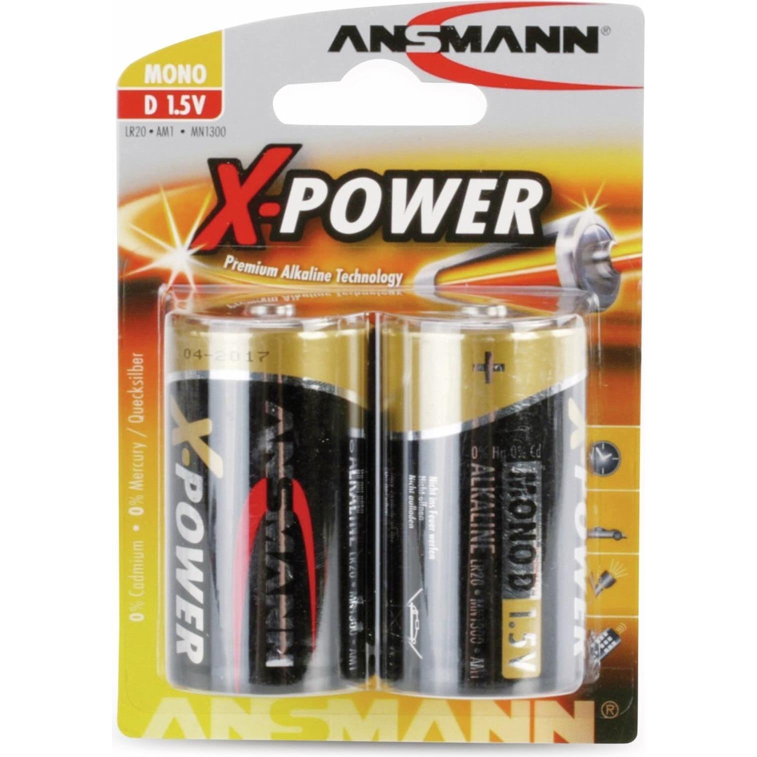 Ansmann X-Power (2 pz., D), Batterie + pile