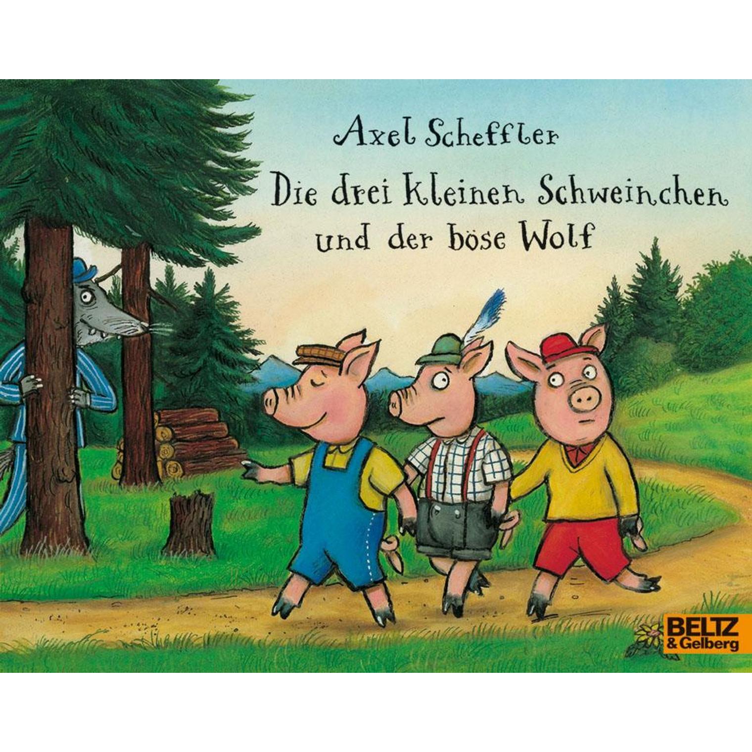 Die drei kleinen Schweinchen und der böse Wolf, Libro per bambini di Scheffler Axel
