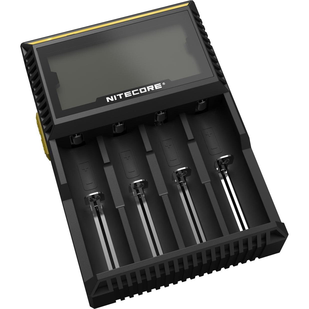 Nitecore Digicharger D4EU - Versione UE (1 pz., RCR123A, AA, AAA, C, Caricabatterie senza batteria), Caricabatterie
