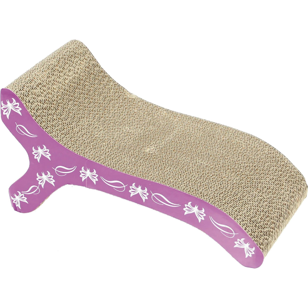 Catit Gratta la farfalla di cartone (21.50 cm, Viola, Beige, Bianco), Tiragraffi per Gatti con Erba Gatta