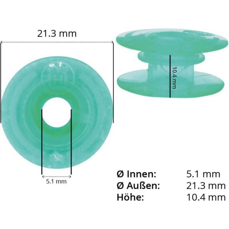 Husqvarna Bobine per la serie Opal (10 pezzi), Accessori cucito, Verde