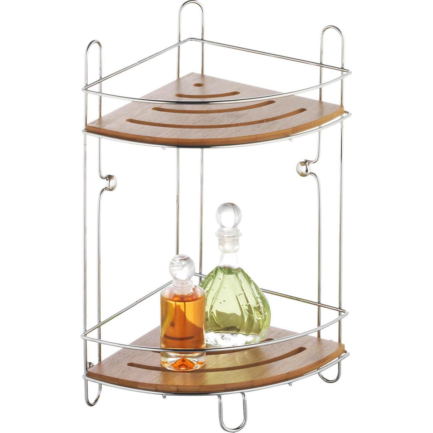 Axentia Bonja: Mensola Doccia in Bambù e Acciaio Inox (19,5 x 19,5 x 36,5 cm)