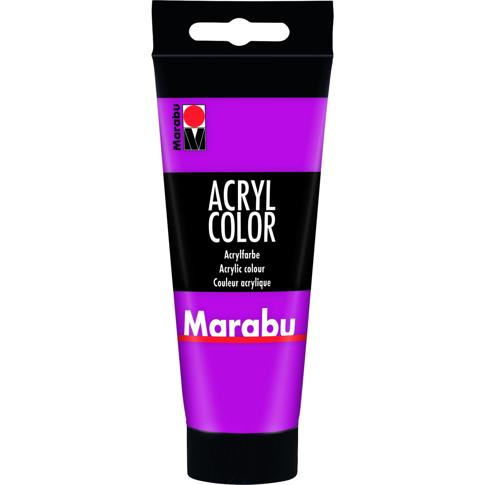 6x Marabu, Colore Acrilico Magenta (100 ml) + Vernice per Hobby