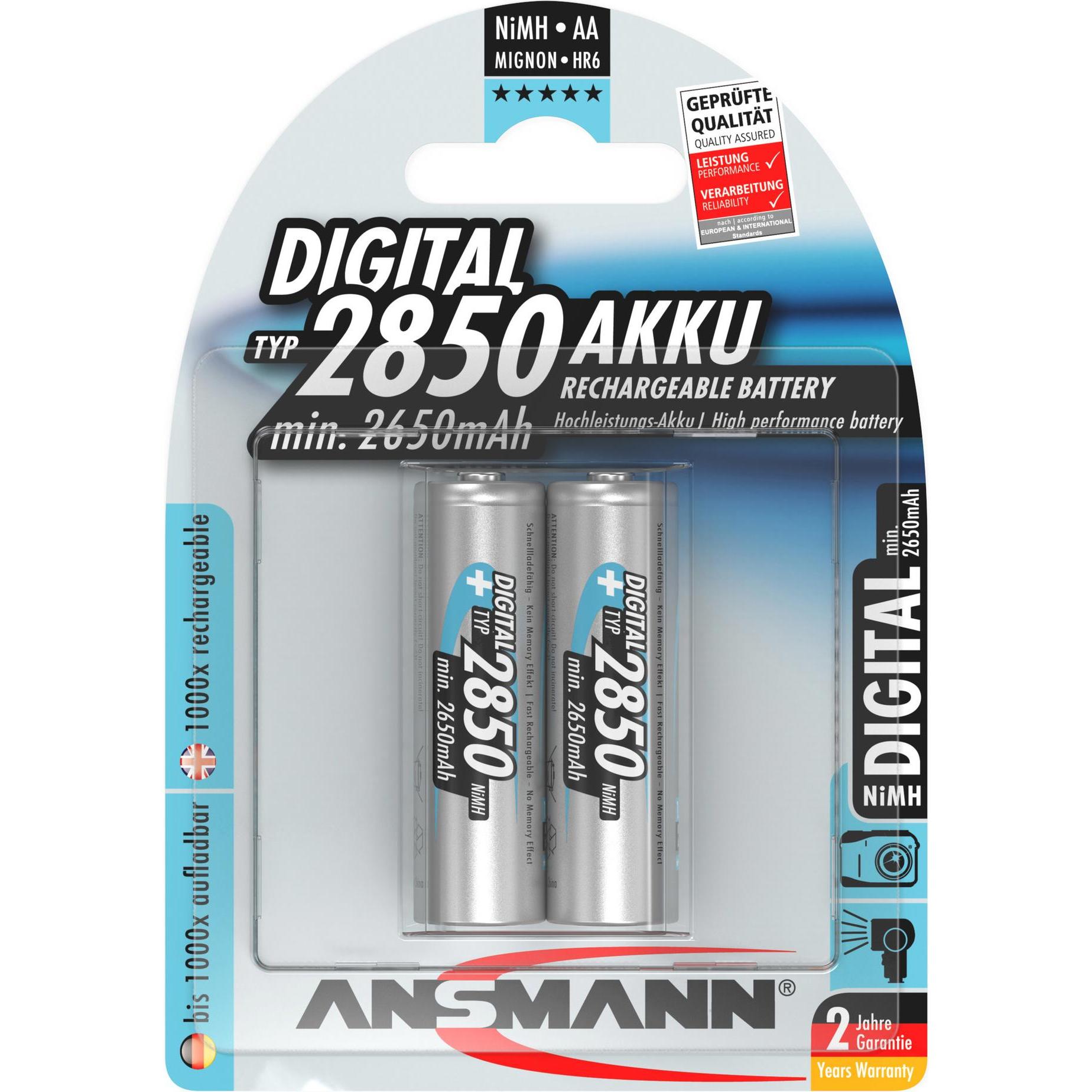 Ansmann AA (2 pz., AA, 2850 mAh), Batterie + pile