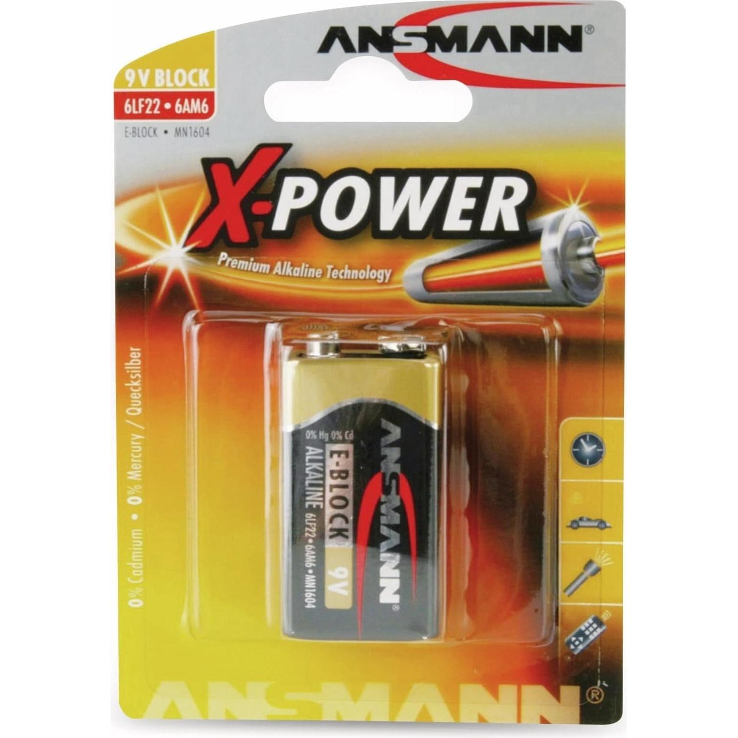Ansmann X-Power (1 pz., 9V Block), Batterie + pile