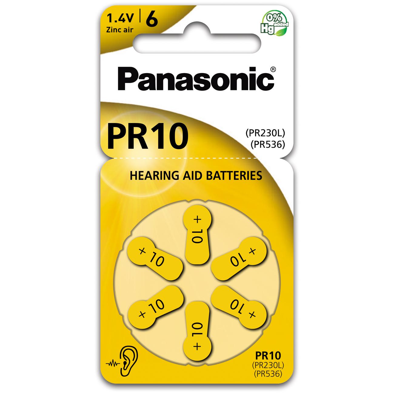 Panasonic Pr10 (6 pz., PR70, 75 mAh), Batterie + pile