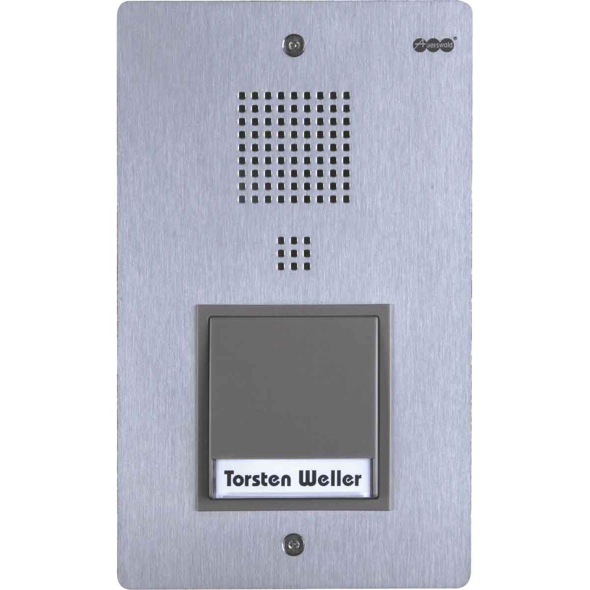Auerswald, Campanello + Citofono, TFS Dialog 301 /1 pulsante /acciaio inox /per montaggio ad incasso / funzionamento su prolunghe (Cablato)