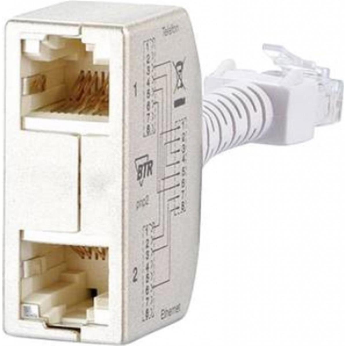 Metz Connect BTR Cable sharing Adpter Set pnp 2 Ethernet-ISDN Ethernet-ISDN argento, Accessori per telefoni