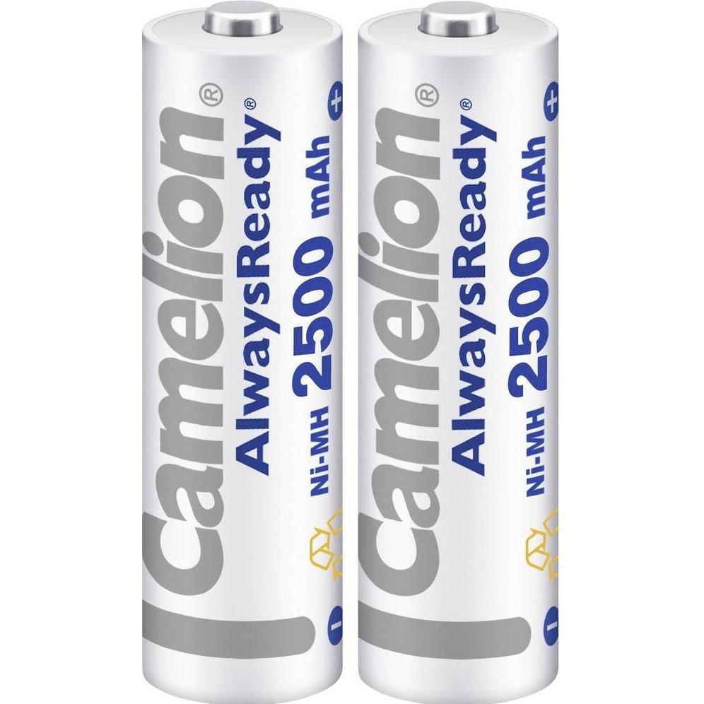 Camelion Batteria ricaricabile AlwaysReady Mignon (AA) N (2 pz., AA, 2500 mAh), Batterie + pile