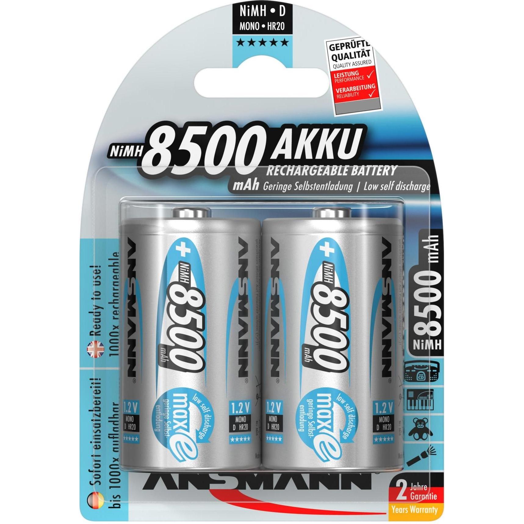 Ansmann HR20 Max E (2 pz., D, 8500 mAh), Batterie + pile