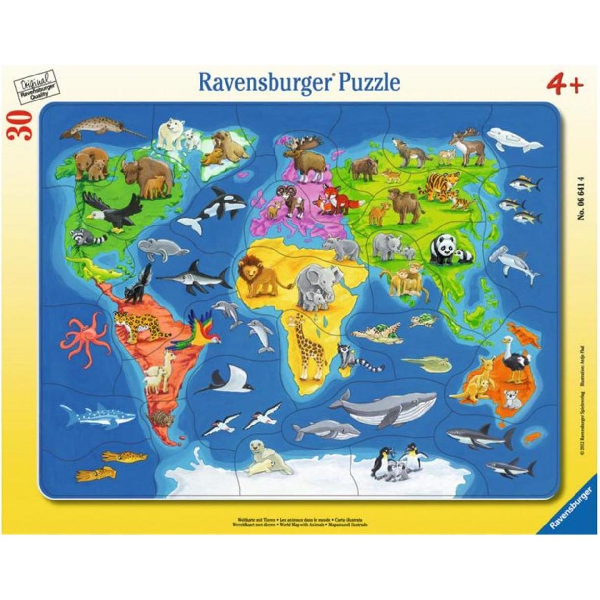 Ravensburger Mappamondo con Animali (30 Pezzi)