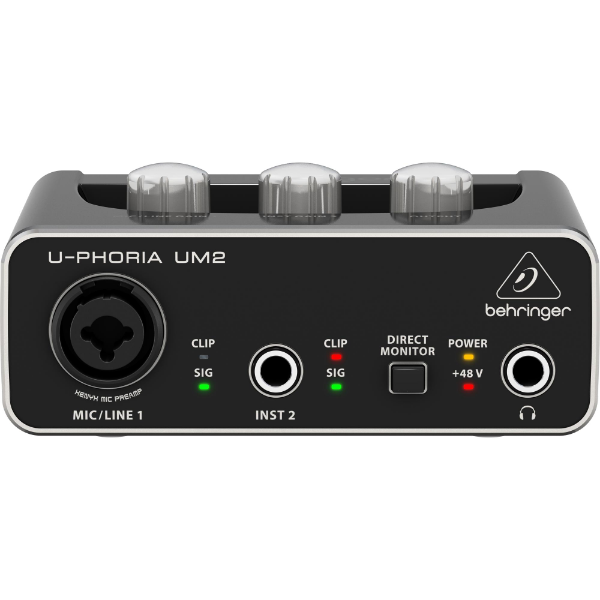 Behringer U-Phoria UM2 (USB), Interfaccia audio, Nero, Argento