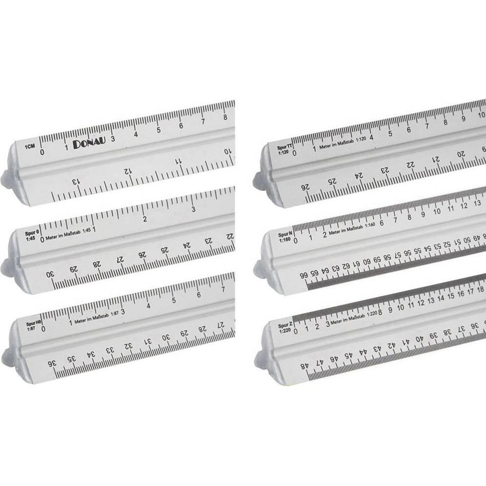 Donau, Righello in Alluminio da 30 cm - Scala Modello Ferroviario