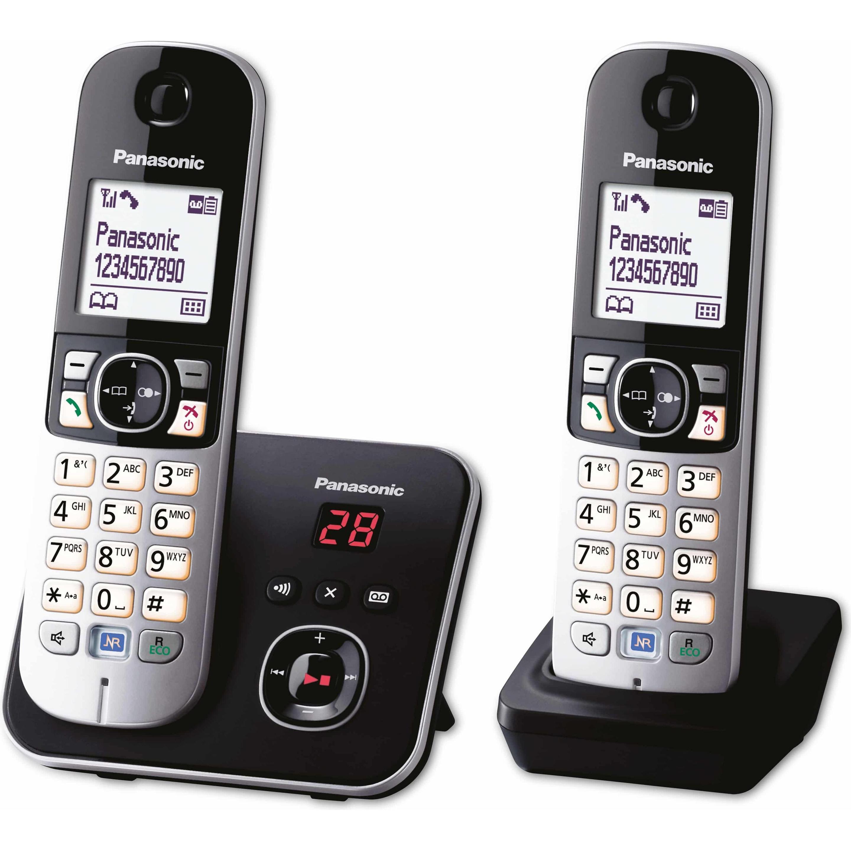 Panasonic KX-TG6822, Telefono, Nero, Argento