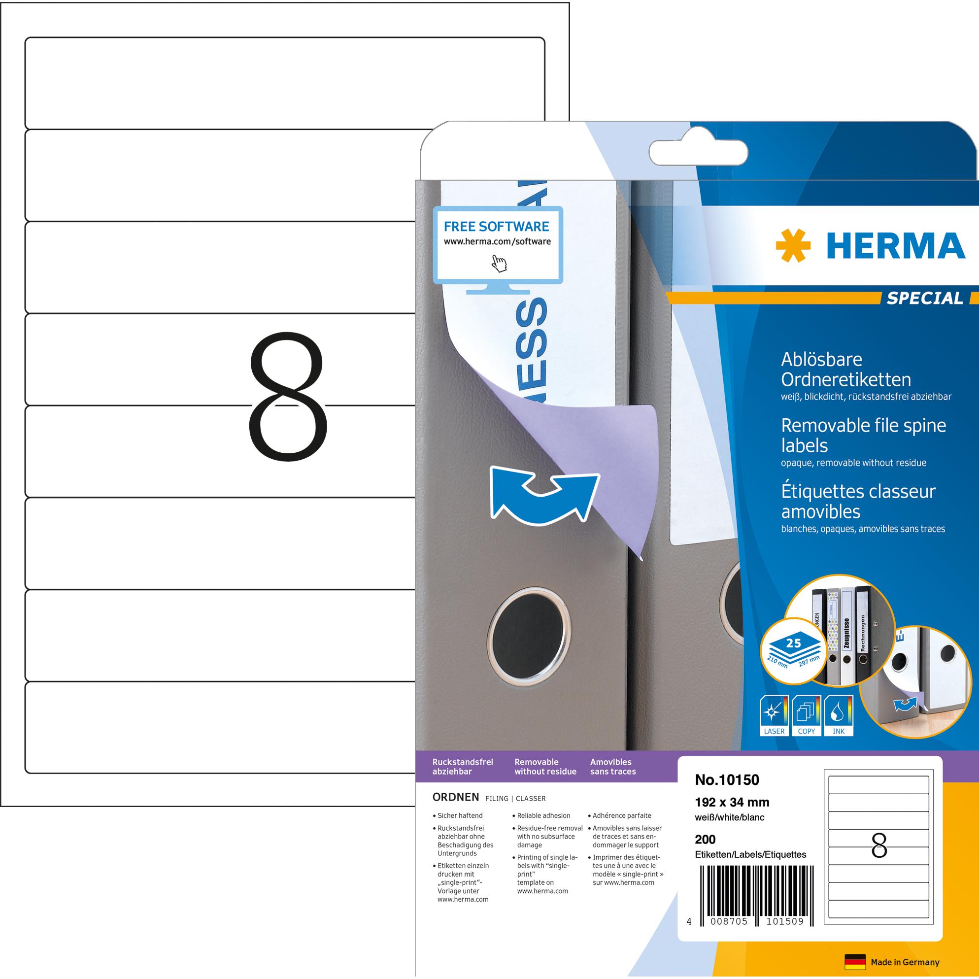 HERMA: Etichette Rimovibili per Fascicoli A4 - Organizzazione Professionale