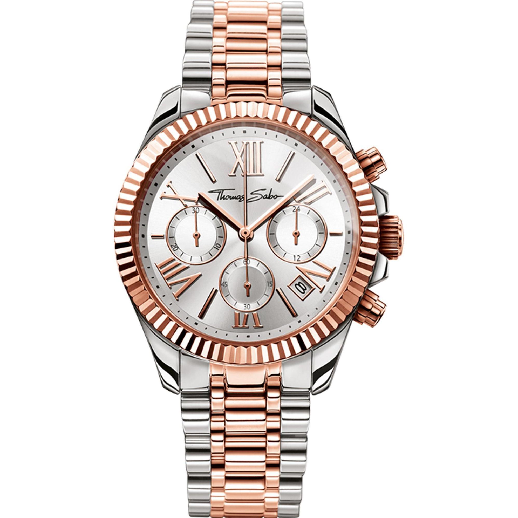 Thomas Sabo, Orologio da polso Divine, Argento (38mm), Cronografo Donna