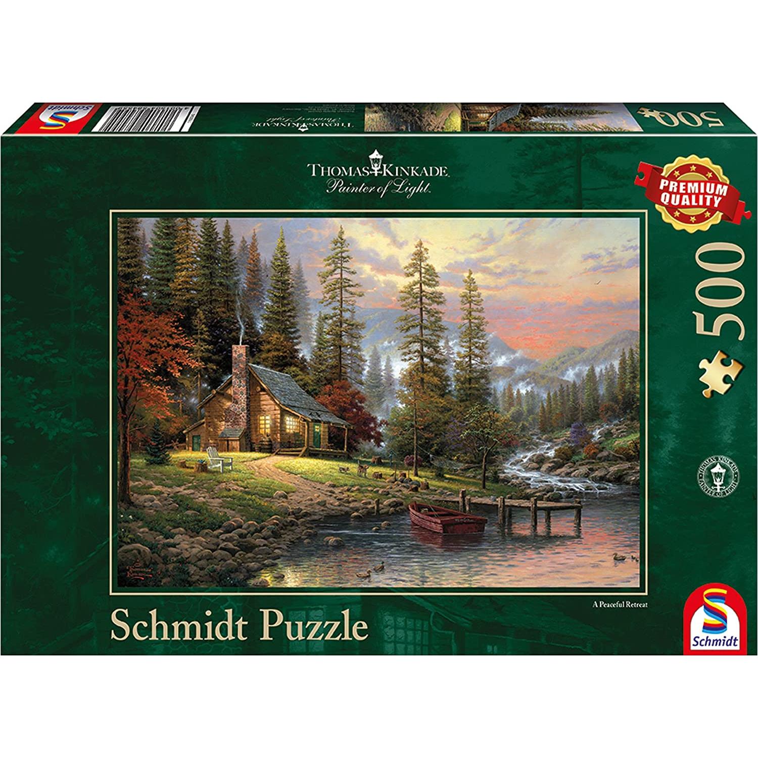 Schmidt Spiele: Puzzle Thomas Kinkade - Casa in Montagna (500 pezzi)
