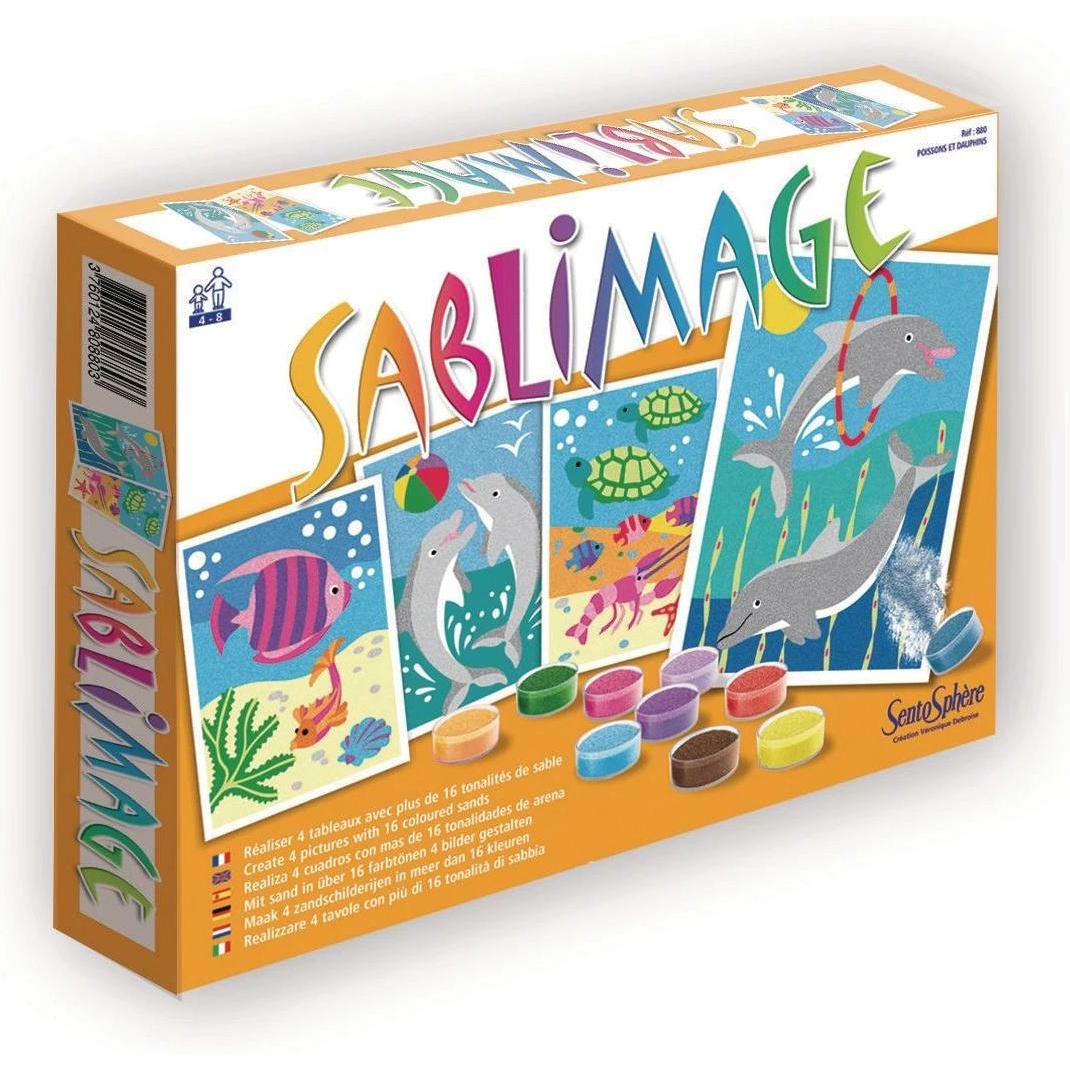 Sentosphere: Immagini di Pesci e Delfini sulla Sabbia