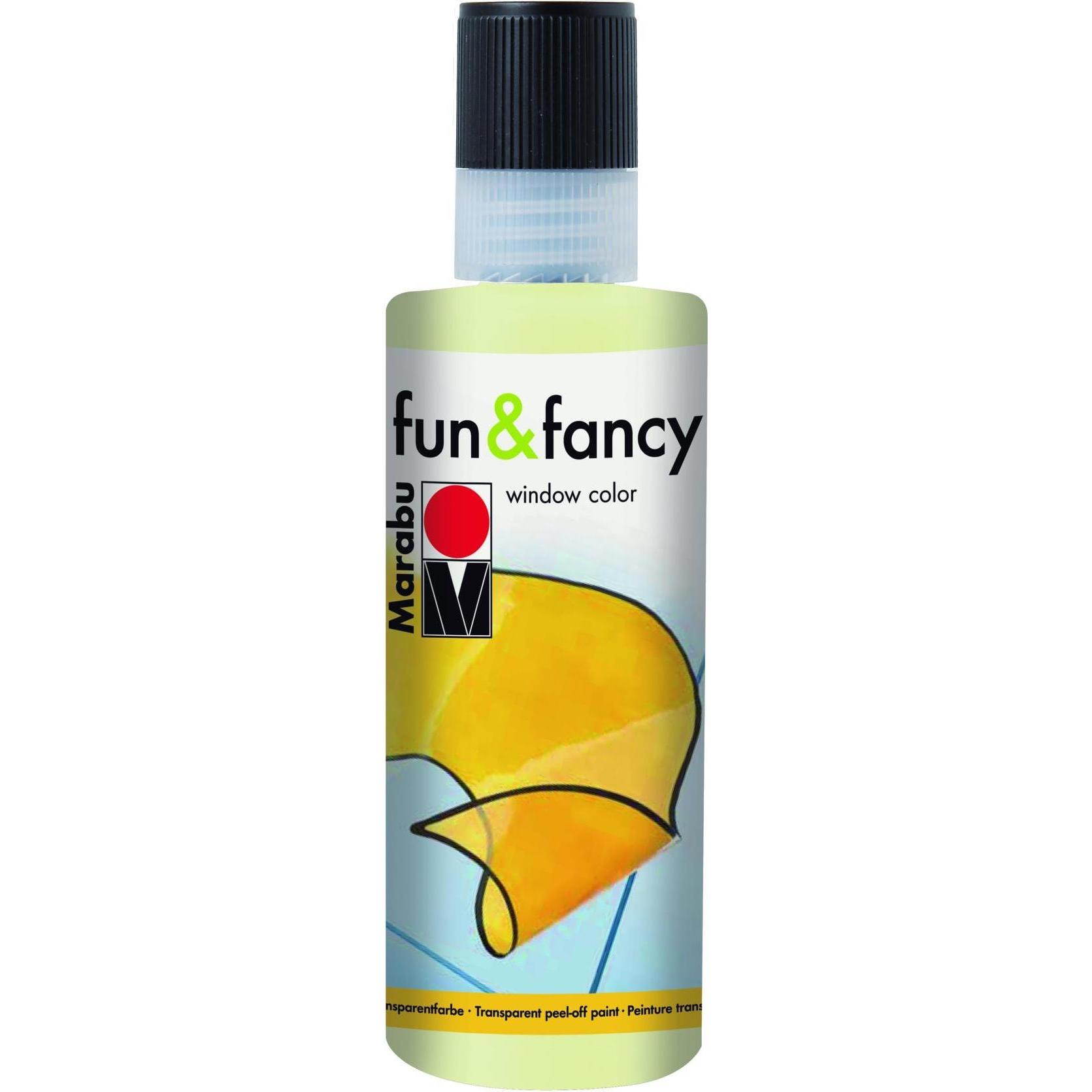 Marabu, Colore + Vernice per fai da te, Colore della finestra Fun & Fancy (Giallo fosforescente, 80 ml)