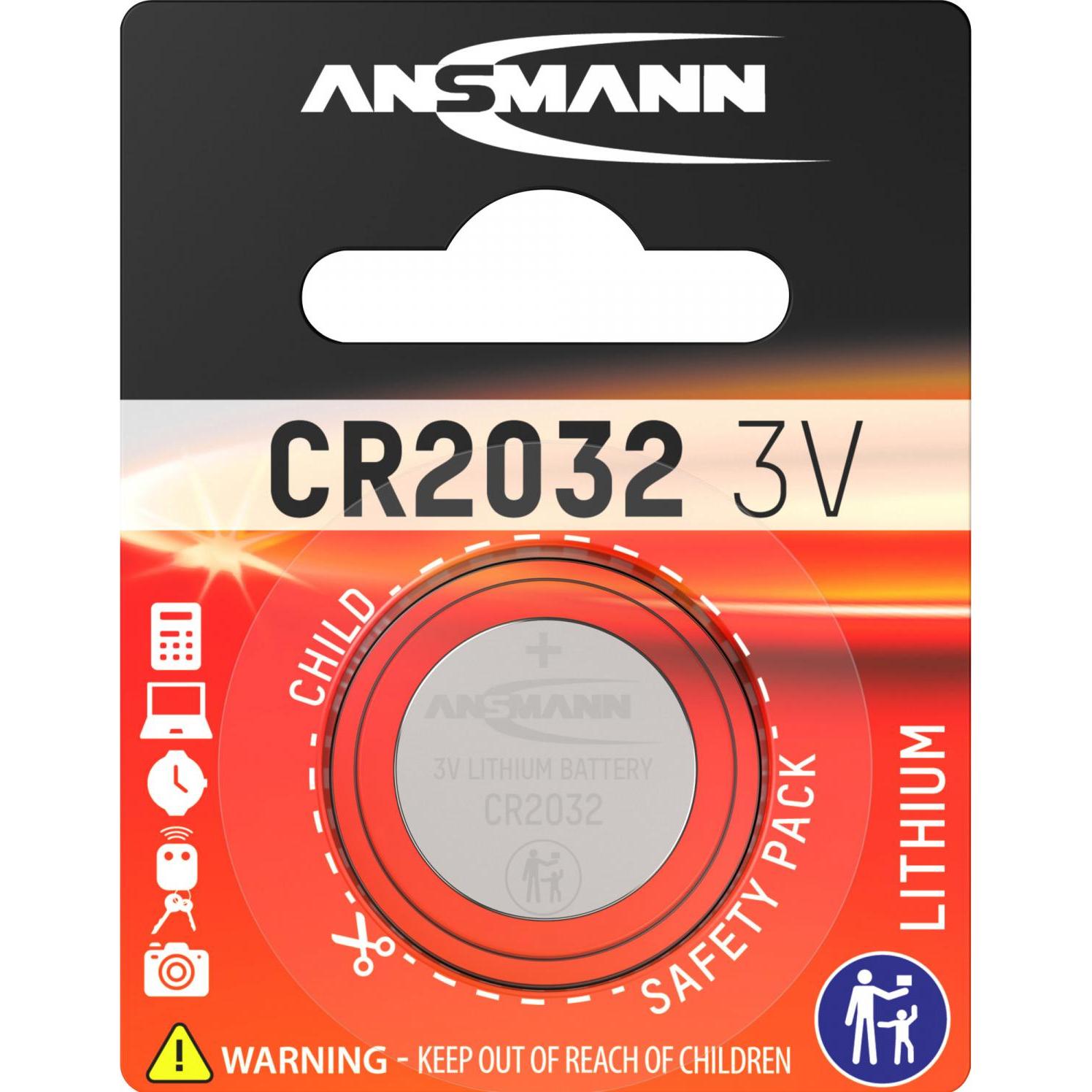 Ansmann Cr2032 (1 pz., CR2032, 245 mAh), Batterie + pile