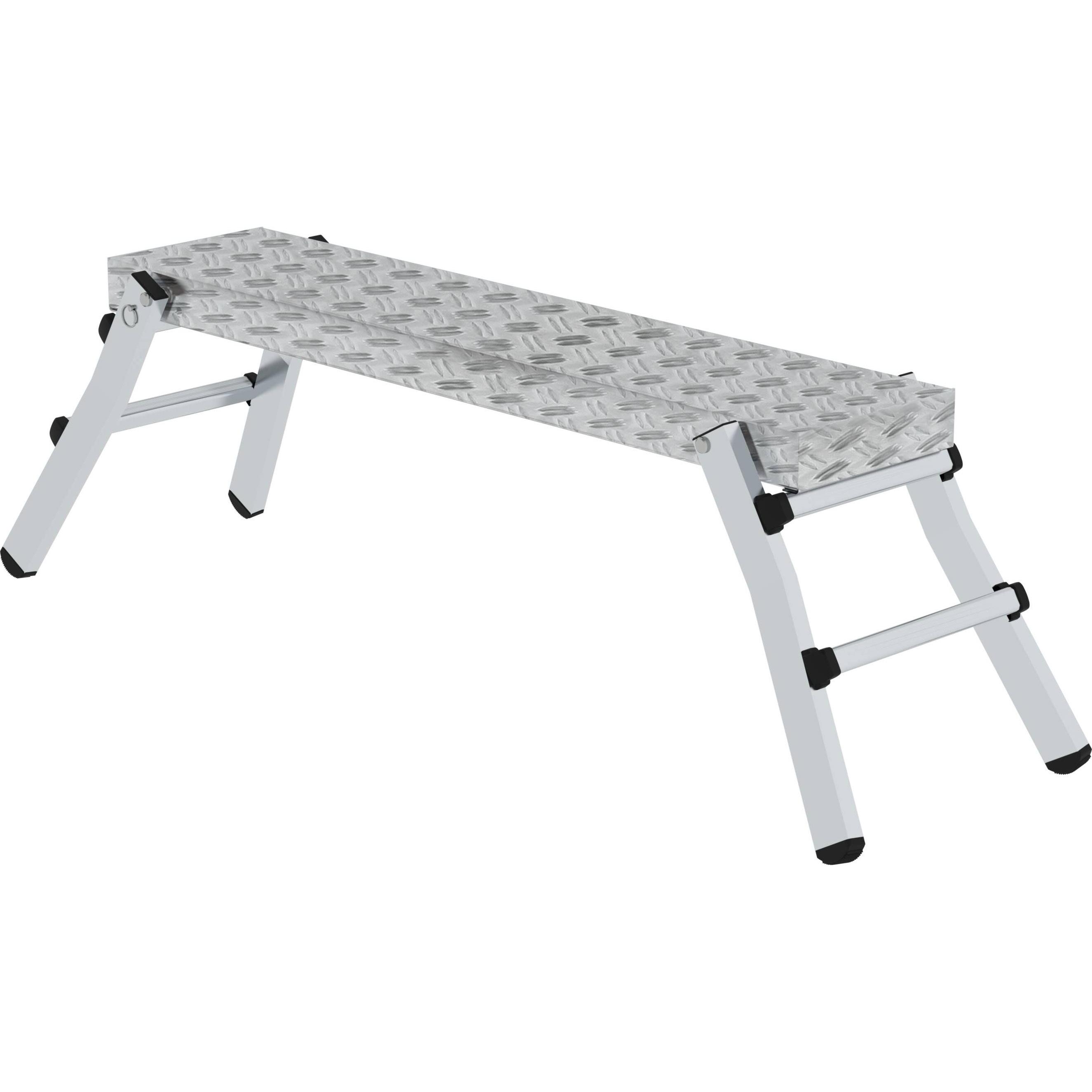 Munk, Scala a pioli, Piattaforma di lavoro in alluminio (Piattaforma di lavoro, 164 cm)