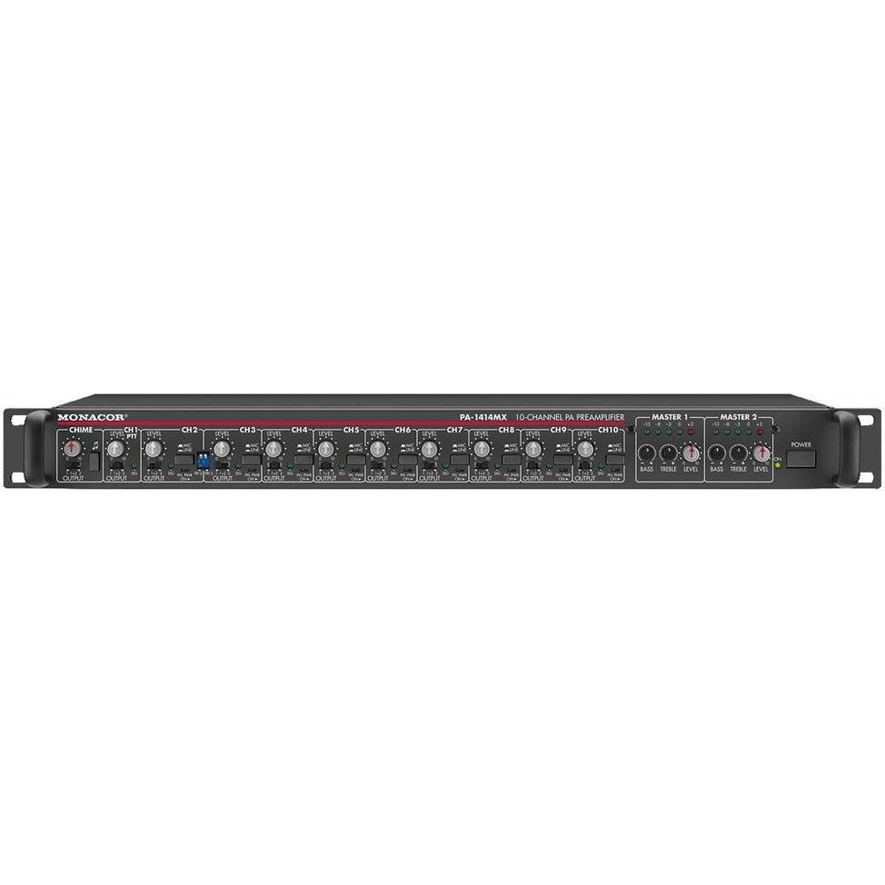 Monacor Preamplificatore PA-1414MX 10 ELA (Fase preliminare), Amplificatore stereo, Nero