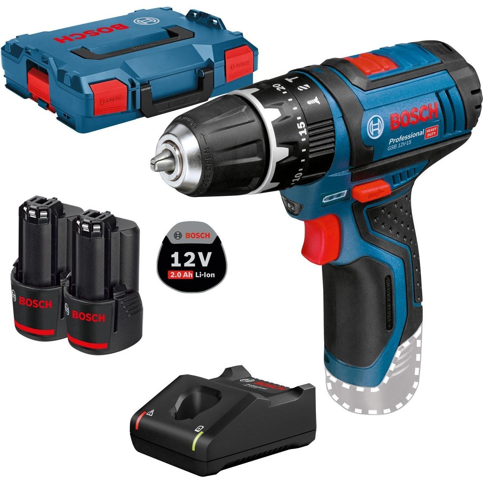 Bosch Professional: Trapano Avvitatore a Batteria GSB 10,8 2-li con 2 Batterie e L-Boxx