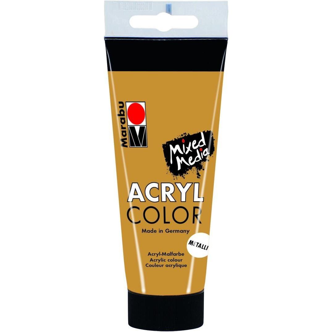 6x Marabu, Colore + Vernice per Fai da Te, Colore Acrilico (Oro, 100 ml)