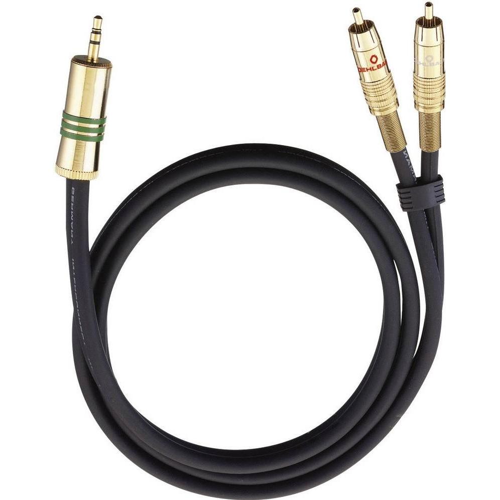 Oehlbach 2in1 (1 m, Connettore da 3,5 mm (AUX), Cinch), Cavo audio