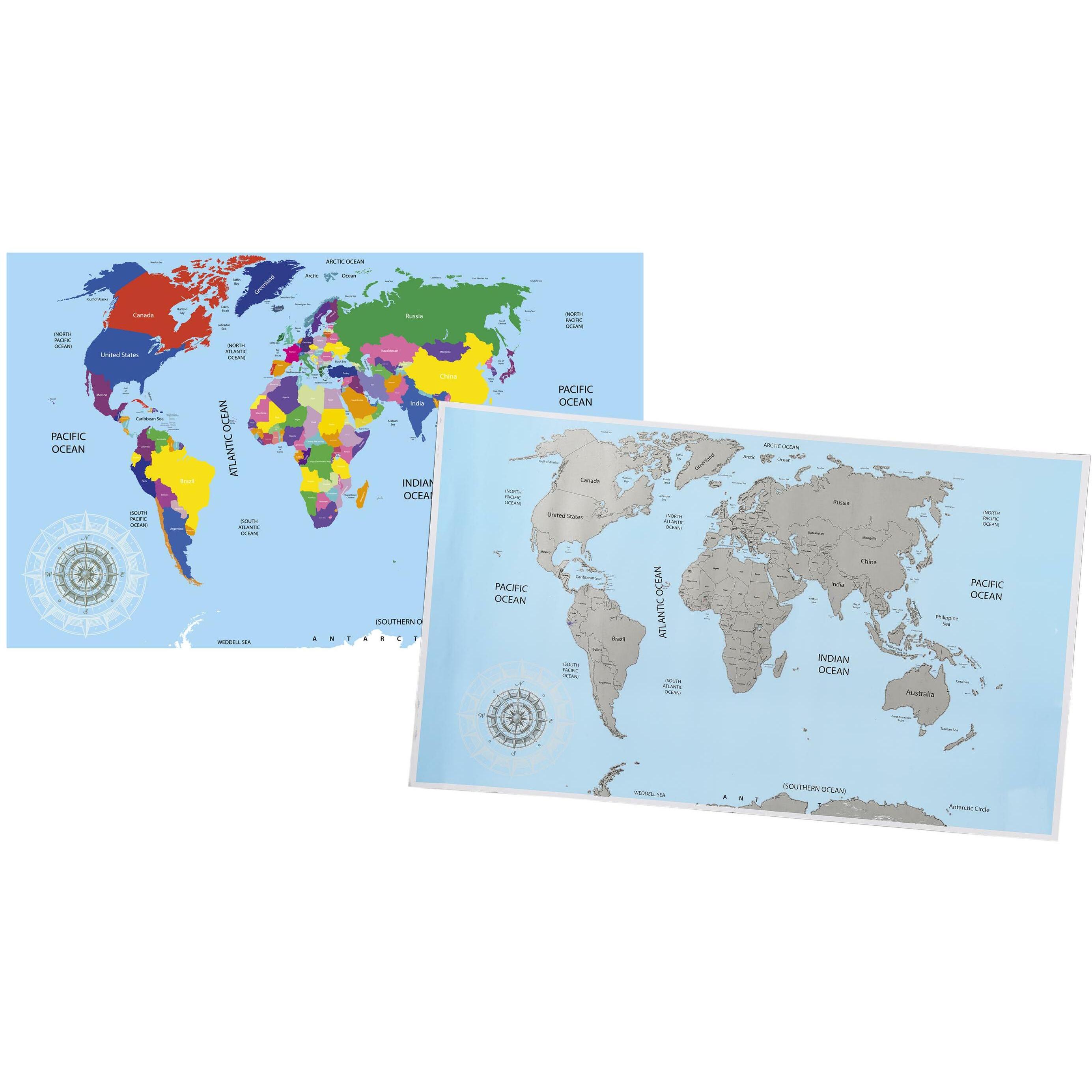 Ootb: Mappamondo Grattabile (52x88cm) - Bacheca per Viaggi