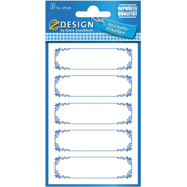 10x Z-Design: Etichette per la Casa - Set Blu