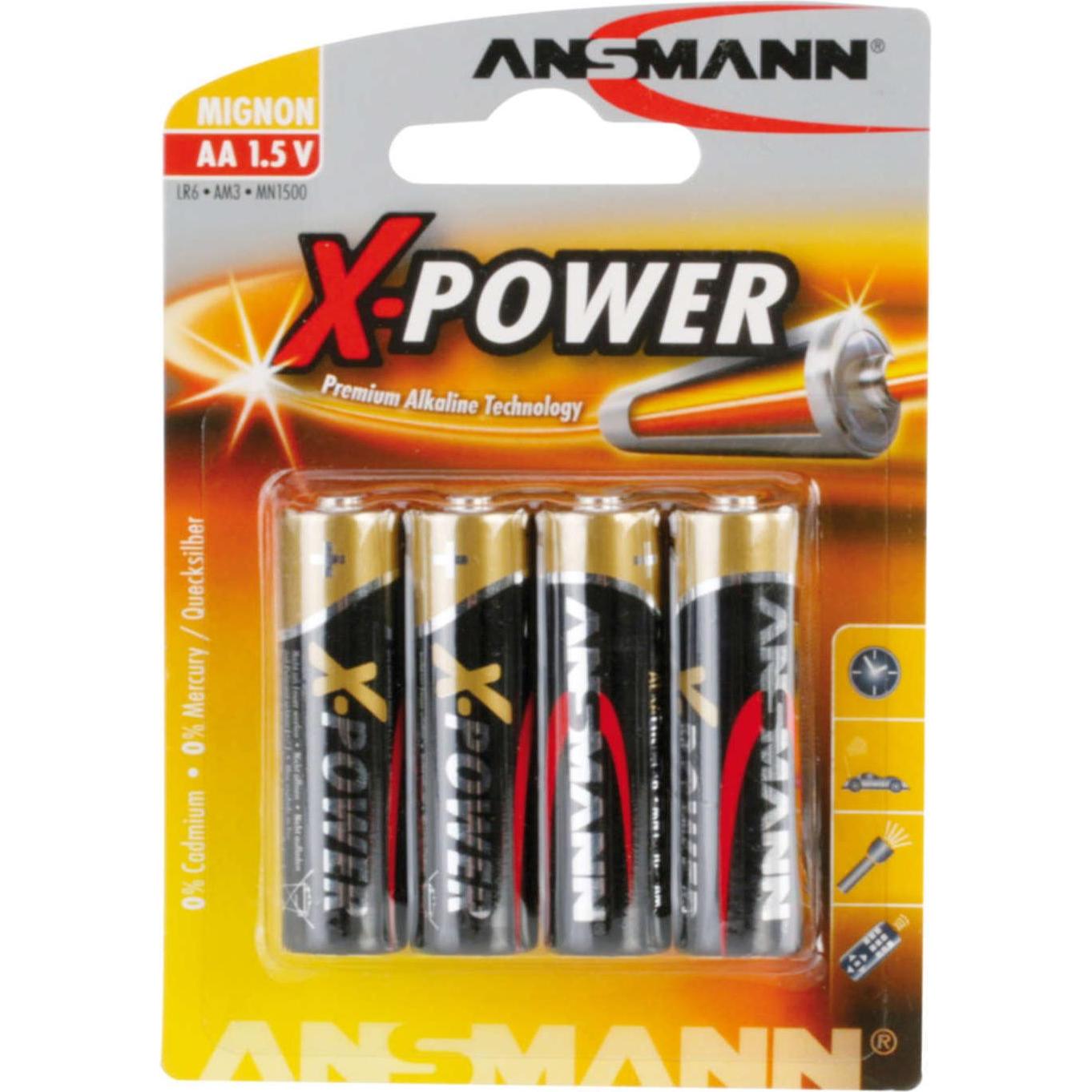 Ansmann X-Power (4 pz., AA), Batterie + pile